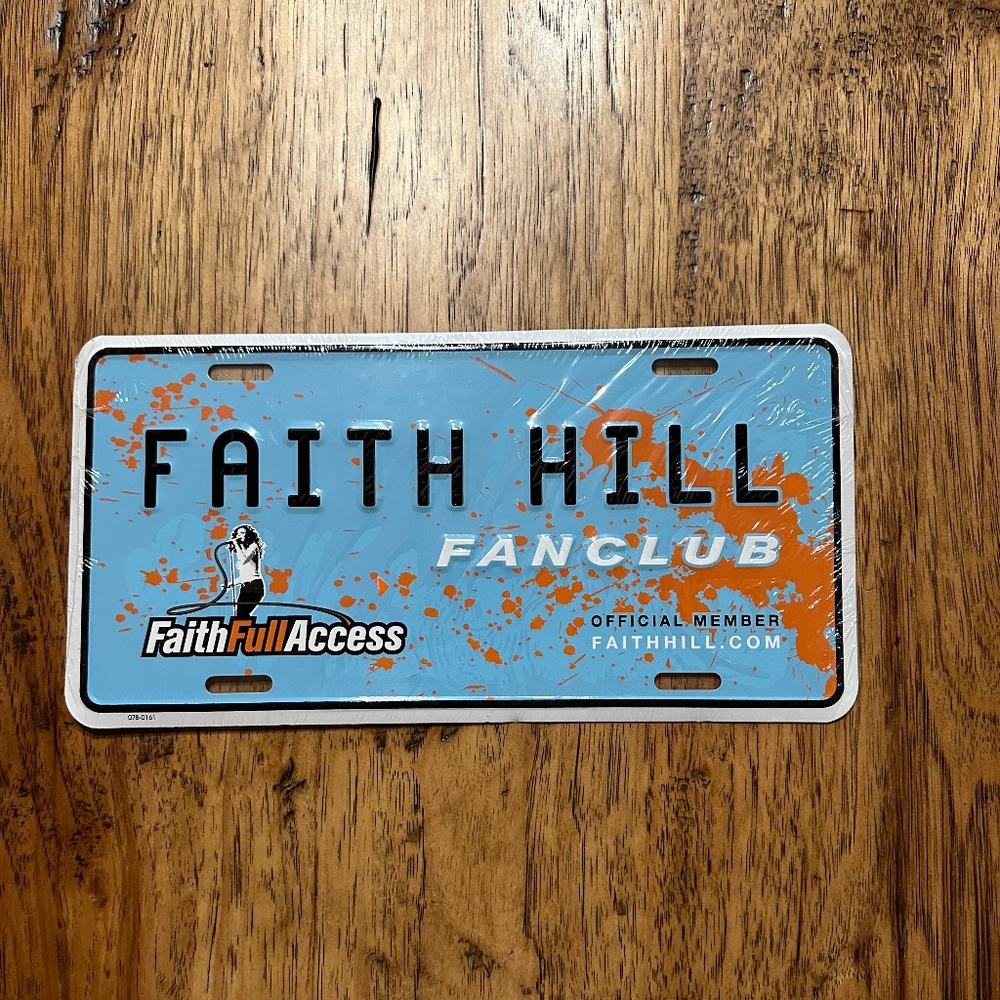 Faith Hill Country Music Fan Club License Plate NIP